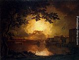 Joseph Wright of Derby Firework Display at the Castel Sant' Angelo in Rome painting